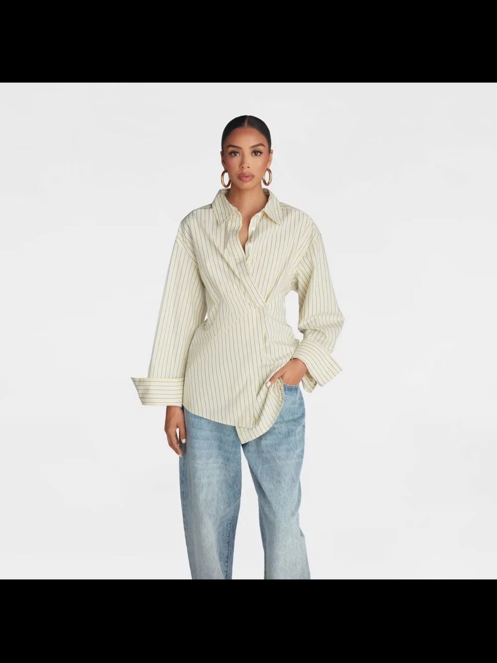KBB by KAHLANA Women's Long Sleeve Button-Down 'The Wrap Shirt'
- Yellow